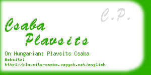 csaba plavsits business card